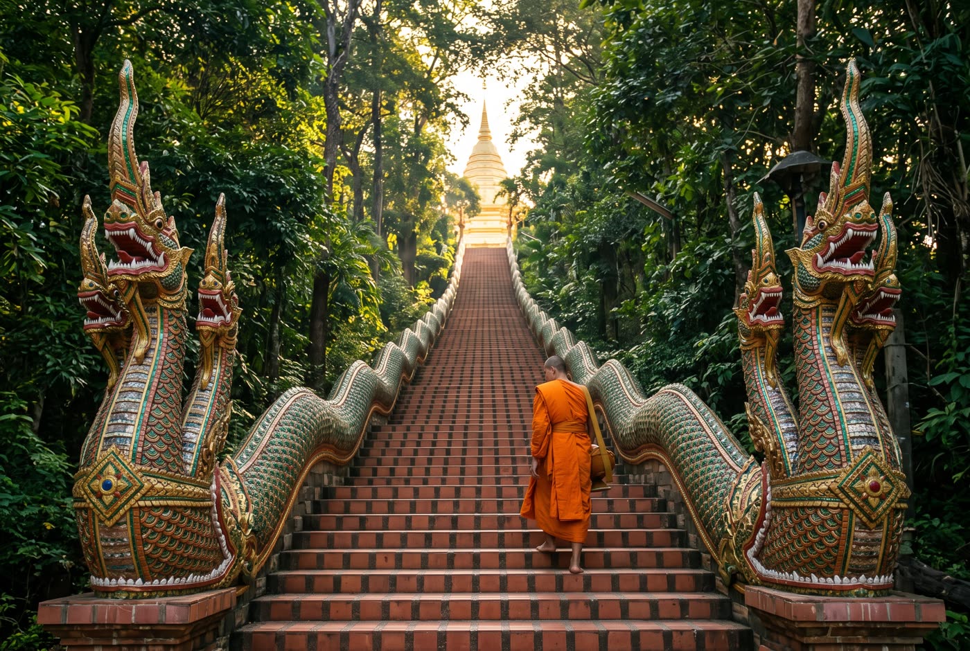 Wat Phra That Doi Suthep above Chiang Mai (AI-generated image)