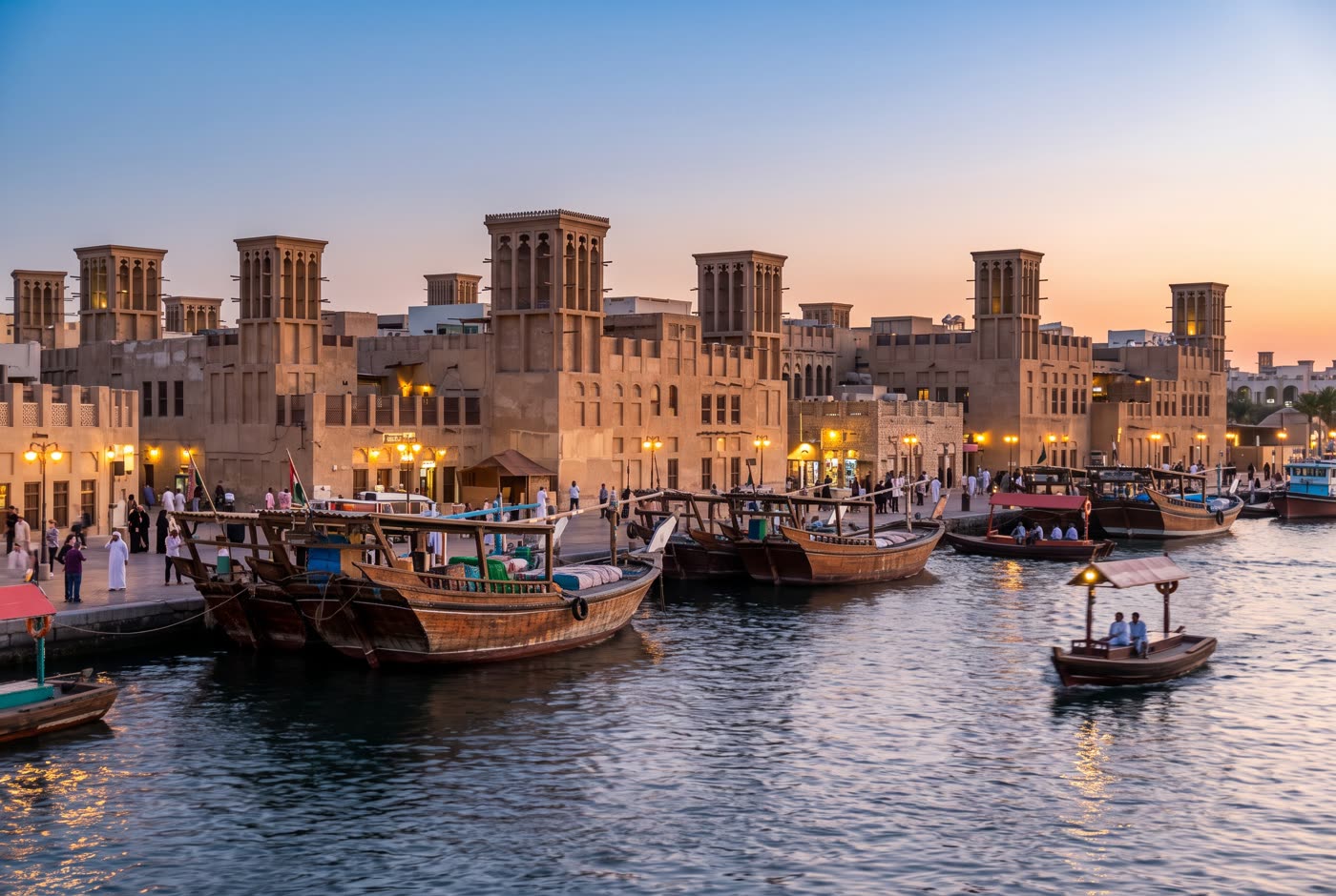 Dhow boats on Dubai Creek (AI-generated image)